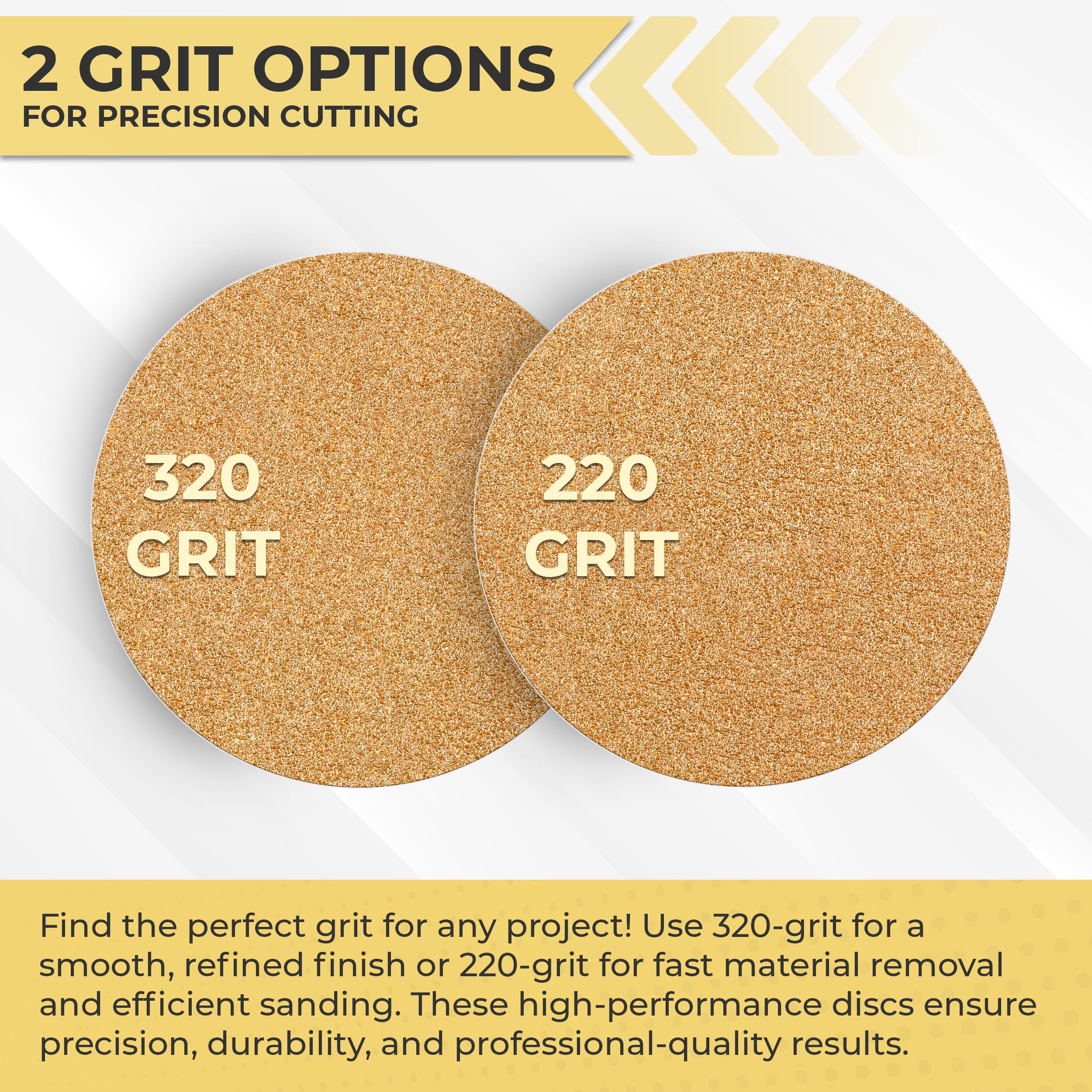 Sunmight 6-Inch Sanding Discs - 600 Grit Gold Grip No Hole For Automotive & Wood