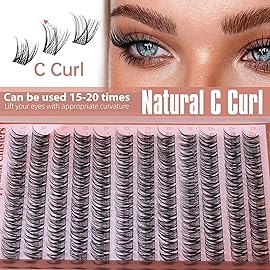 Medium Lash Clusters Short Wispy C Curl Eyelash Clusters 12MM Individual Eyelashes Natural Cluster Eyelash Extensions Natural Looking Cluster Lashes by Geeneiya (C Curl,12MM)
