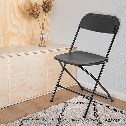 Miniatura 2 de Elama 4 sillas plegables de plástico, paquete de 4 unidades, marco de plástico ligero, fácil de plegar y apilar, para oficina, cocina, comedor,