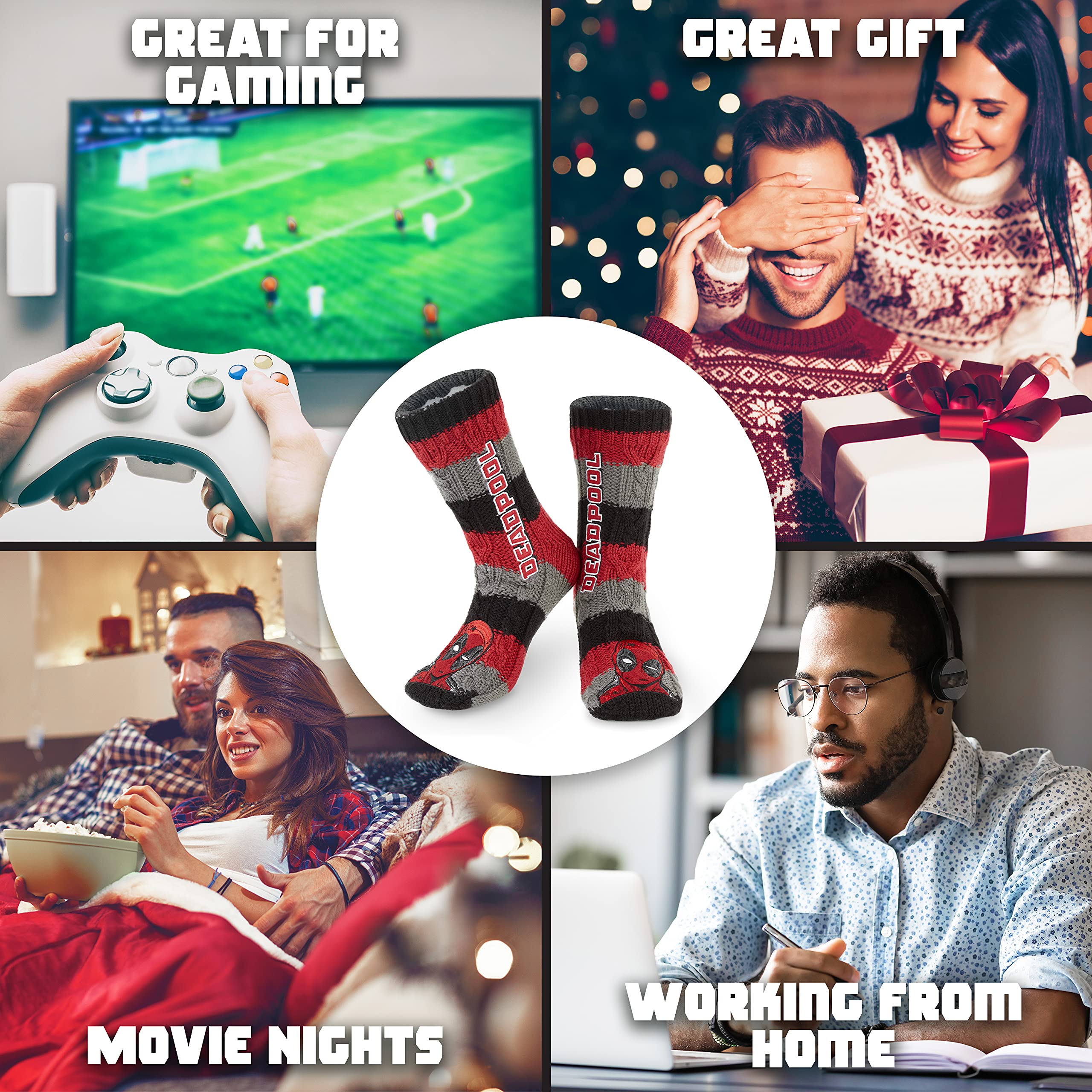 Marvel Calze Uomo Supereroi, Calzini Antiscivolo Uomo a Pantofola