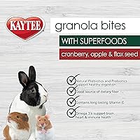 Vista 4 de Kaytee Mordiscos de granola con superalimentos de arándano, manzana y lino para ratas, ratones, hámsters, jerbos, conejos, cobayas y chinchillas