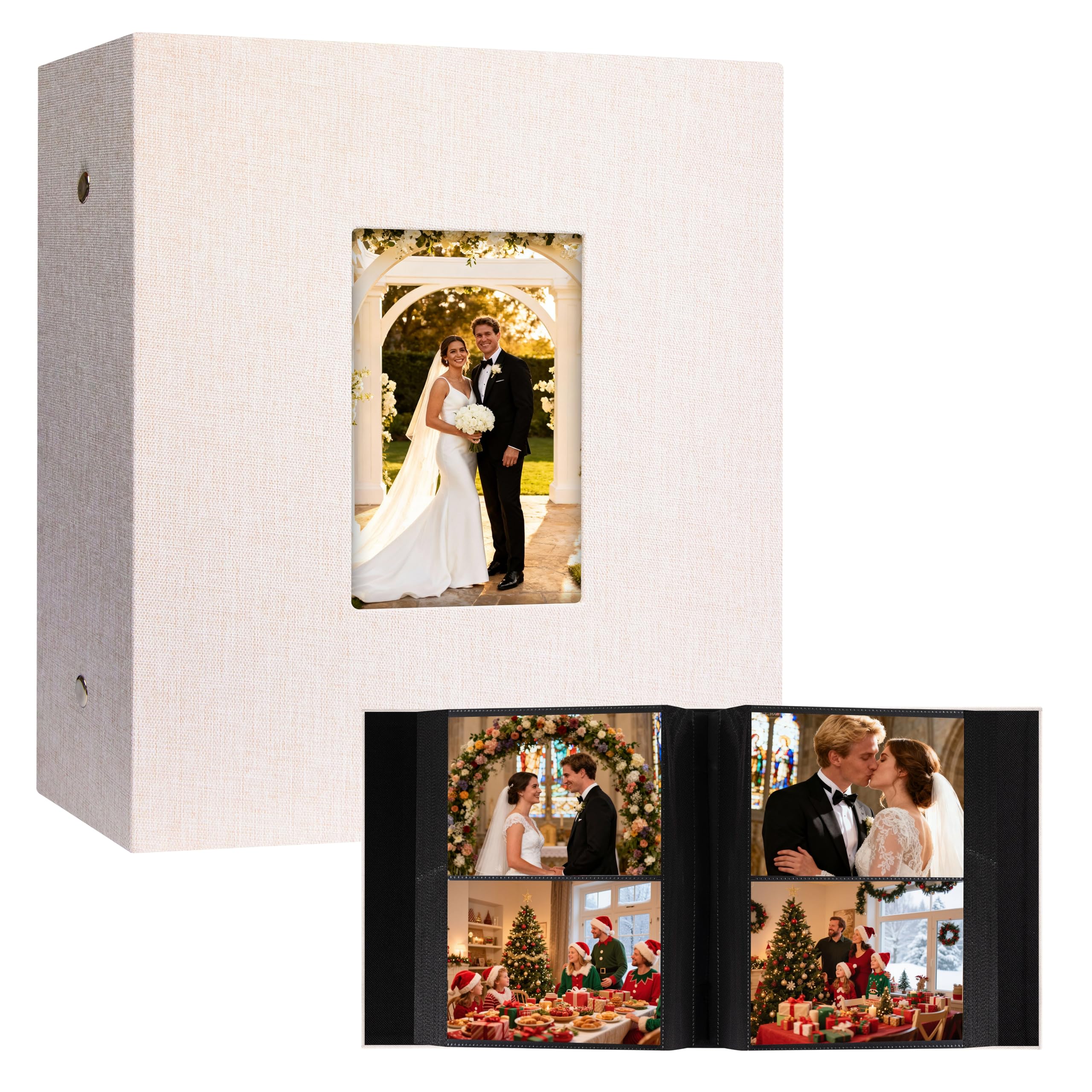Aevdor Album photo à 320 pochettes de 12 x 17 cm, couverture en lin pour photos de famille, de mariage, pour photos de famille, de mariage, pour vacances, anniversaire, voyage, souvenirs de voyage