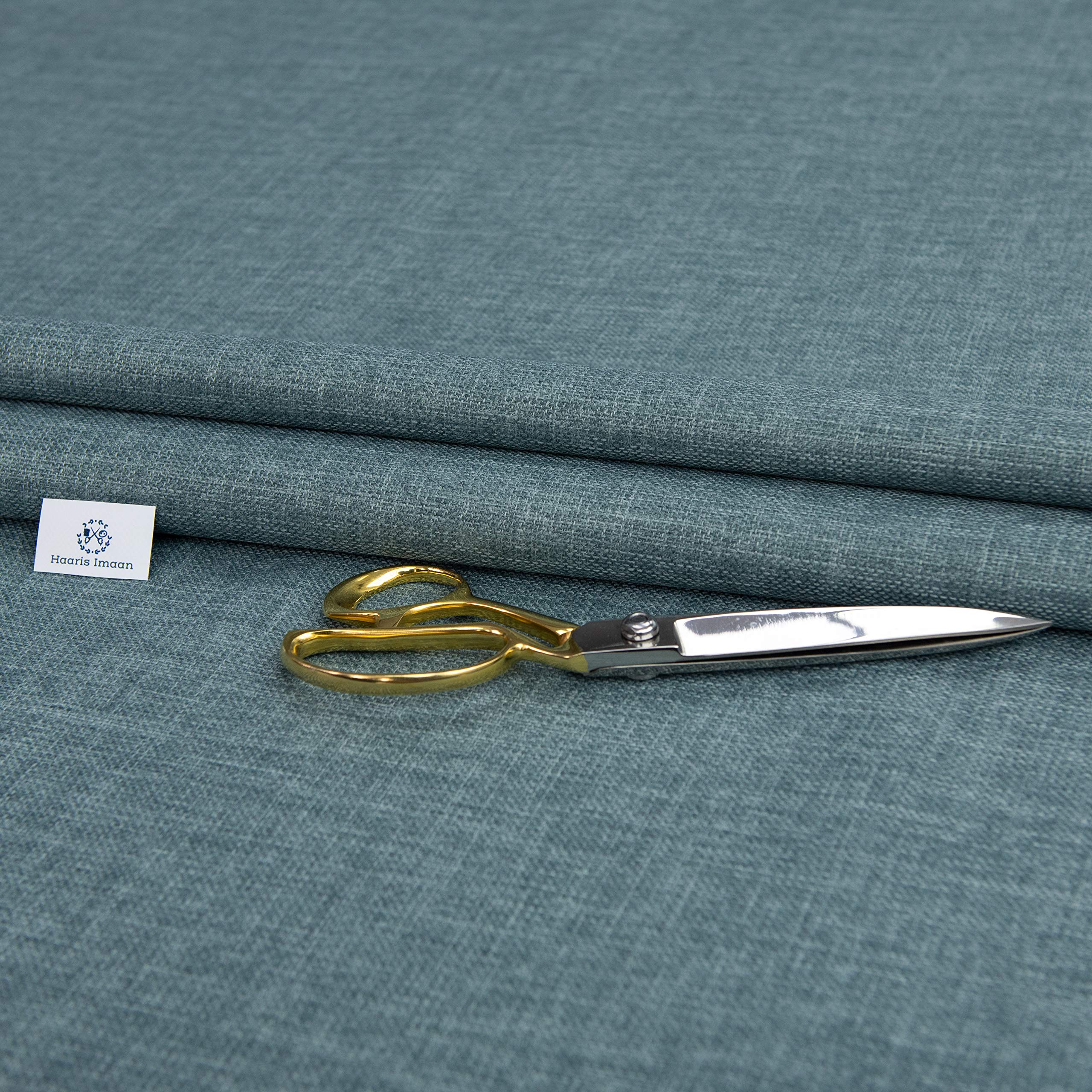 Haaris Imaan Linen-Look Upholstery Fabric | Fire Retardant Linen Fabric by The Metre | Durable, Soft & Breathable Sewing and Upholstery Material (Duckegg)