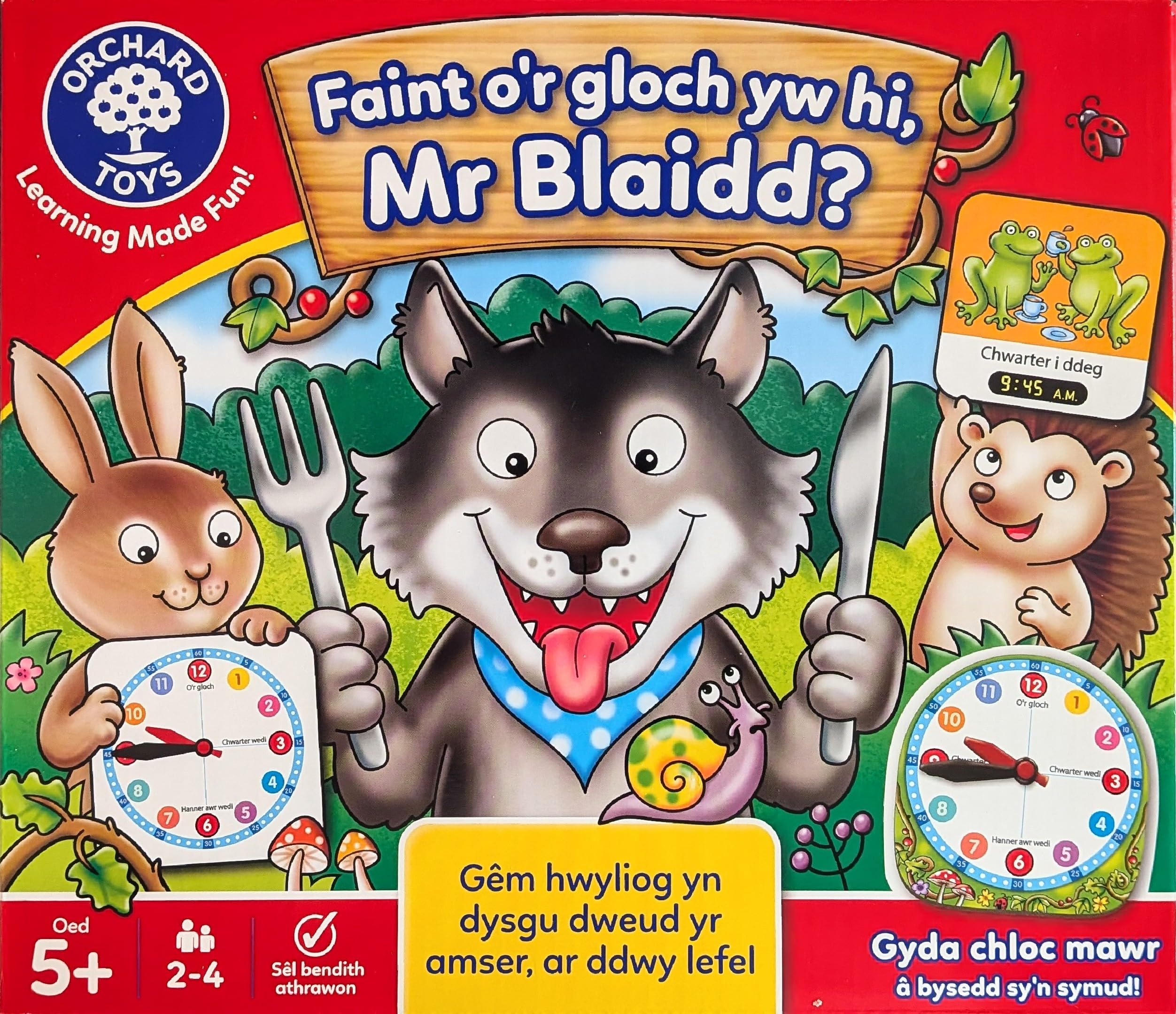 Orchard Toys Faint o'r Gloch yw Hi, Mr Blaidd? Welsh Language Board Game, Ages 5+, 2-4 Players