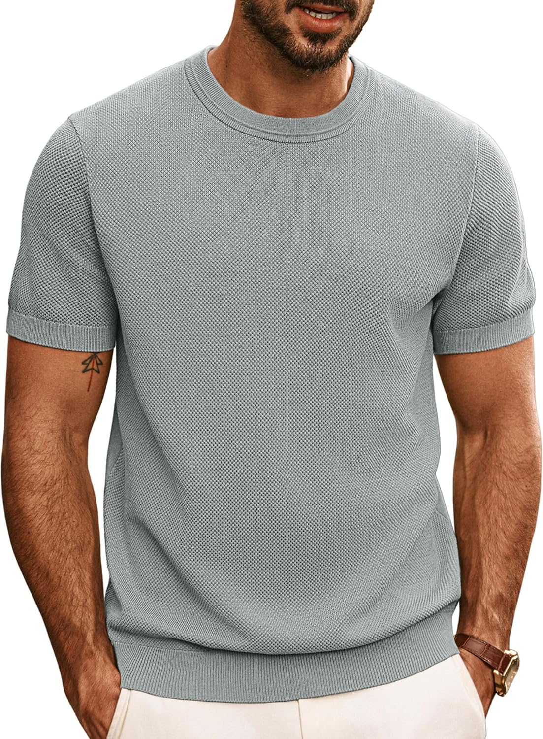 PJ PAUL JONES Mens Casual T-Shirts Classic Short Sleeve Knit Tees Crewneck Solid Tee Shirts
