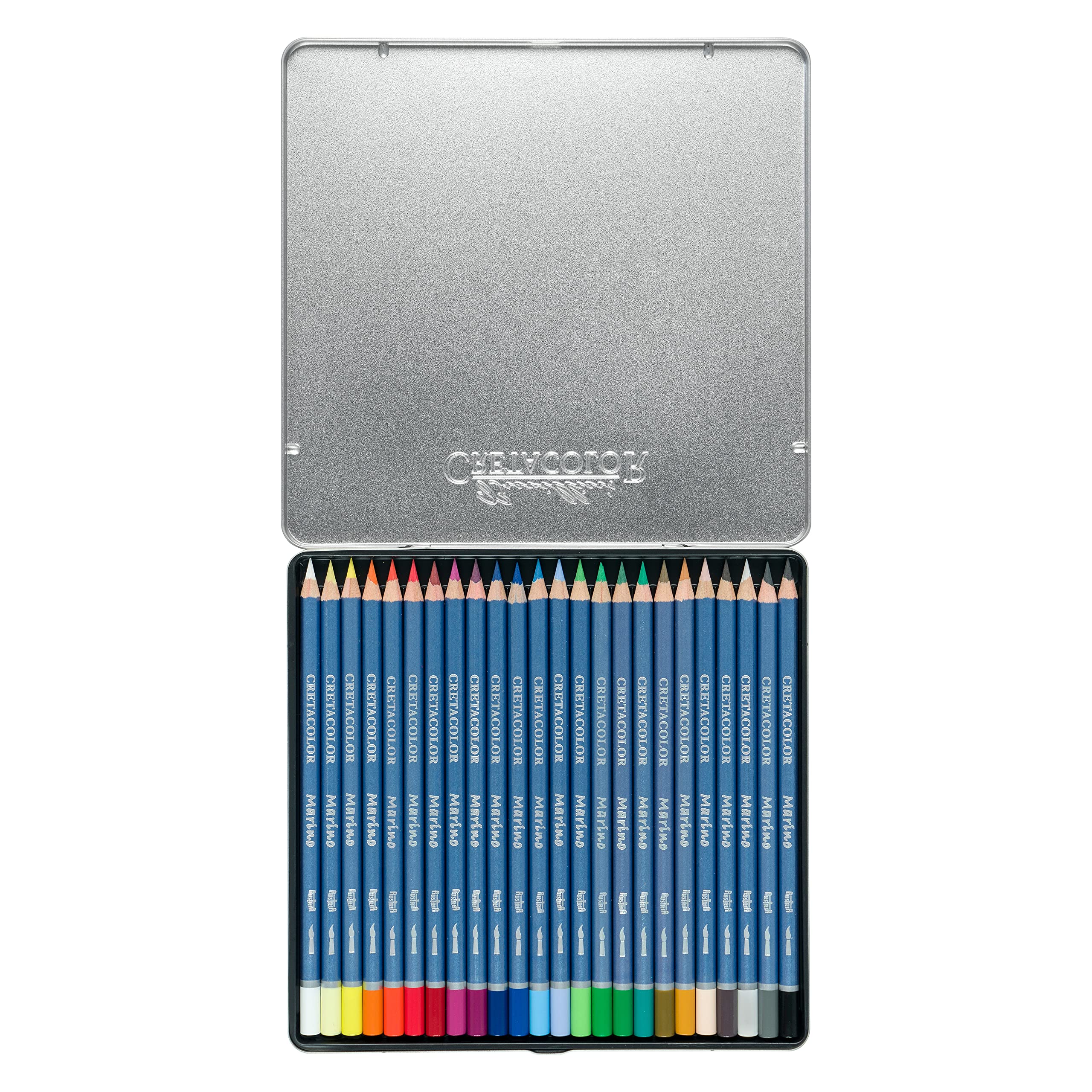 CRETACOLOR Marino, Aquarellierbare Künstlerstifte, Besonders Lichtecht, 24 Farben