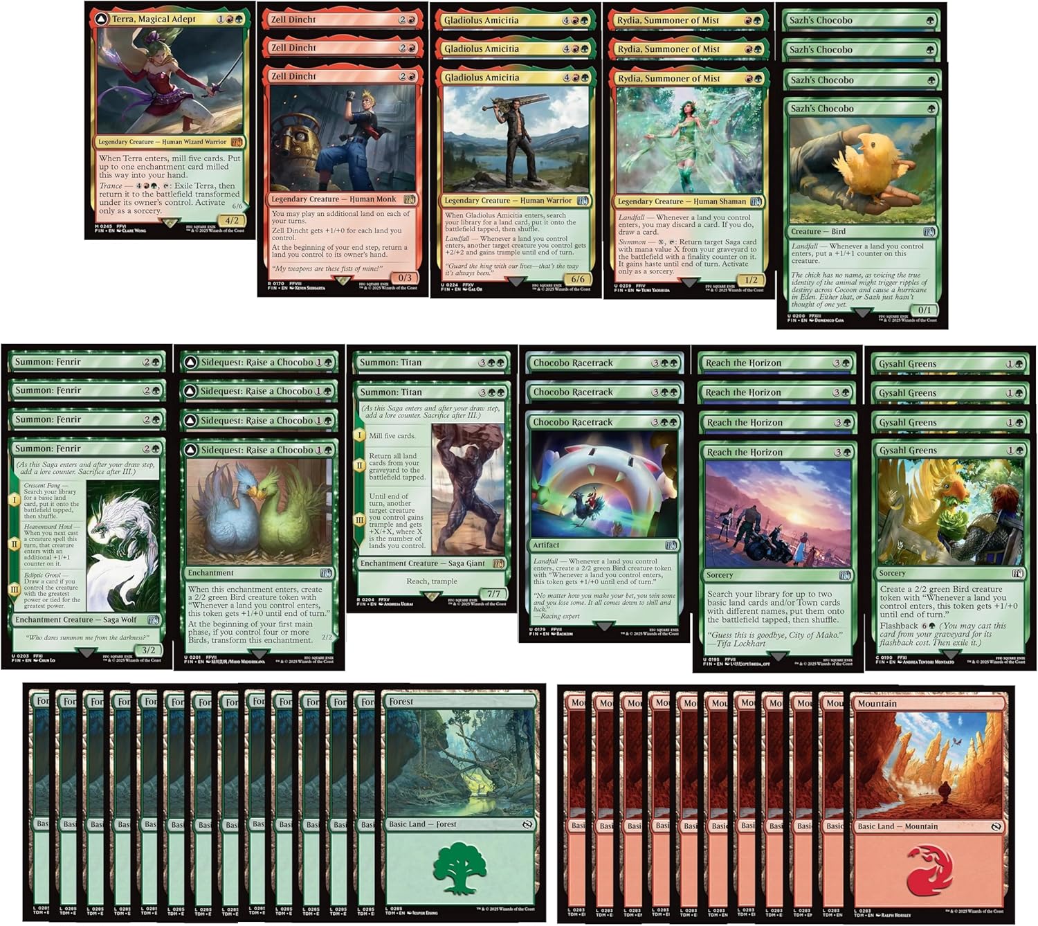 Final Fantasy Magic The Gathering Deck - Gruul Landfall - Green Red - Very Powerful - Modern Legal - Custom Built - 60 Card MTG!