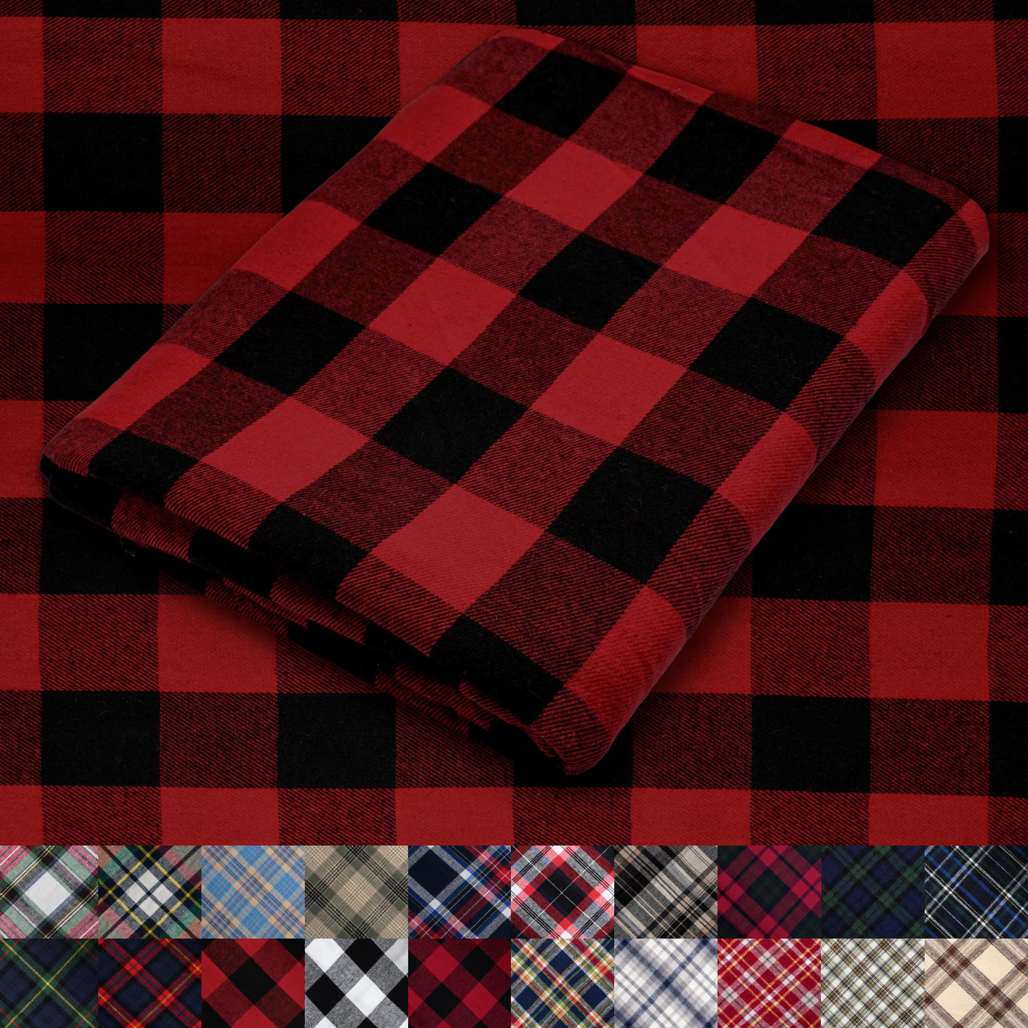 Pico Textiles 1 Yard Blue and Green Blackwatch Tartan Plaid Flannel Fabric - 60" Wide - 100% Cotton - Sold by The Yard - for Shirts, Scarves, Pajamas & Receiving Blankets — view 44