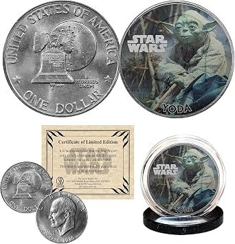 YODA - Star Wars مرخص رسميًا 1976 Eisenhower IKE Dollar US. عملة