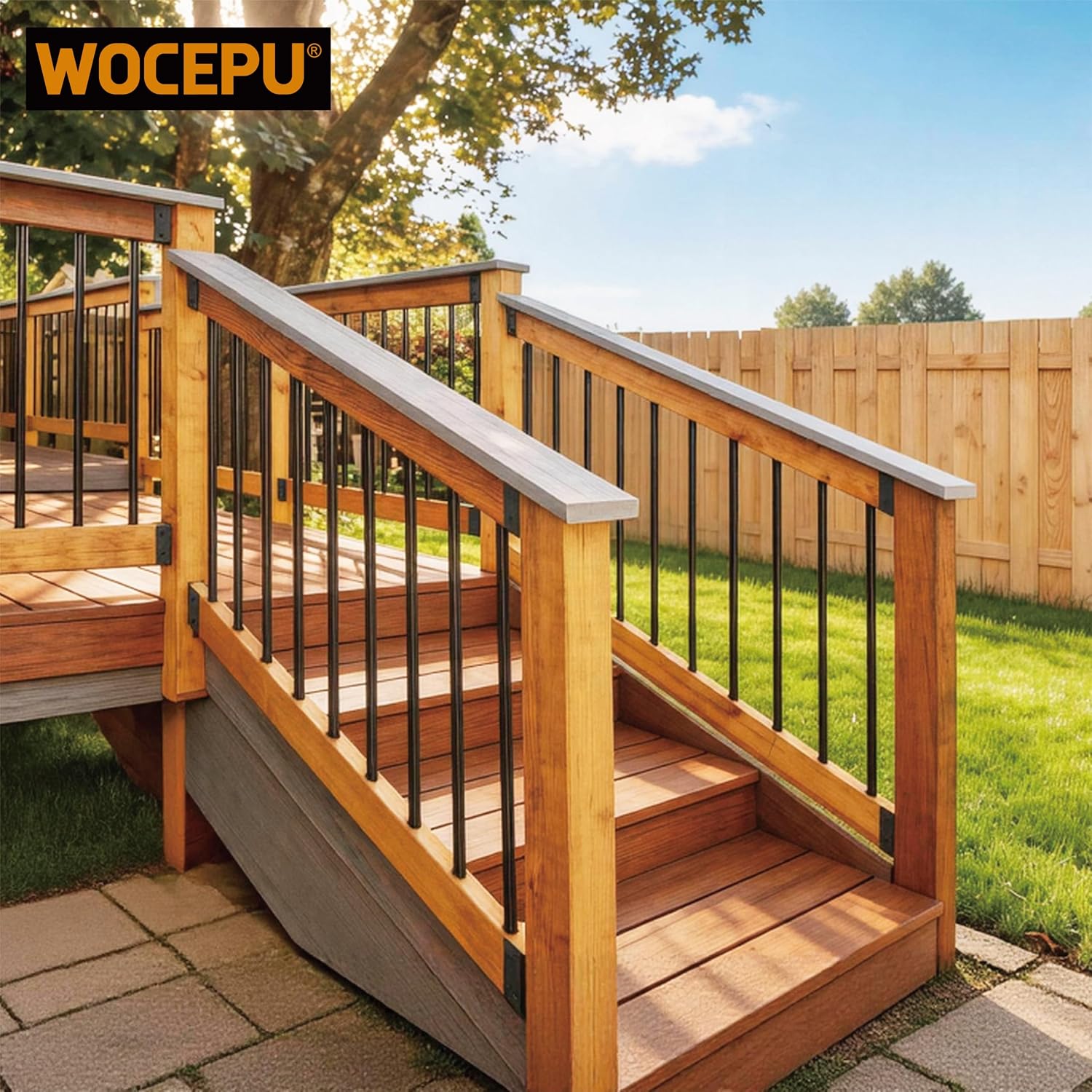 40° Stair Angle Stainless Steel Deck Railing Brackets Connectors for 2"x4" (Actual 1.5"x3.5") Railing Wood Post (8 Pair)