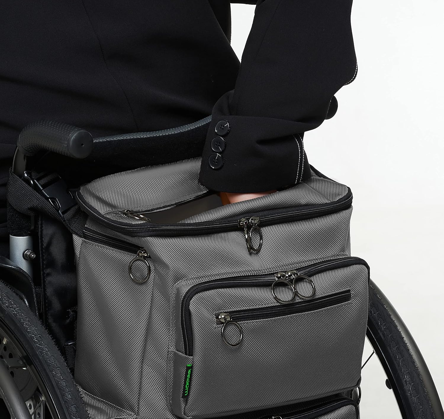 FEELDOM Classic Wheelchair Backpack - Medium, Charcoal Grey - Scooter Bag, Water Resistant, Extra Storage Space, Durable, Premium Quality, Mobility Gear, Modern Chic Design, EZ Access : Health & Household