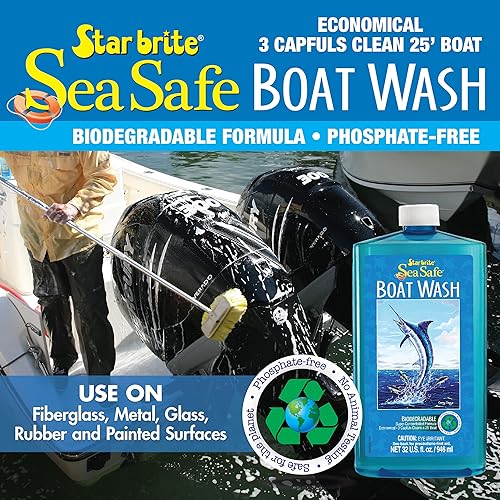 Miniatura 3 de STAR BRITE Sea Safe Boat Wash  Super concentrado  Elimina instantáneamente la suciedad, la mugre, los depósitos de sal y más sin quitar cera o