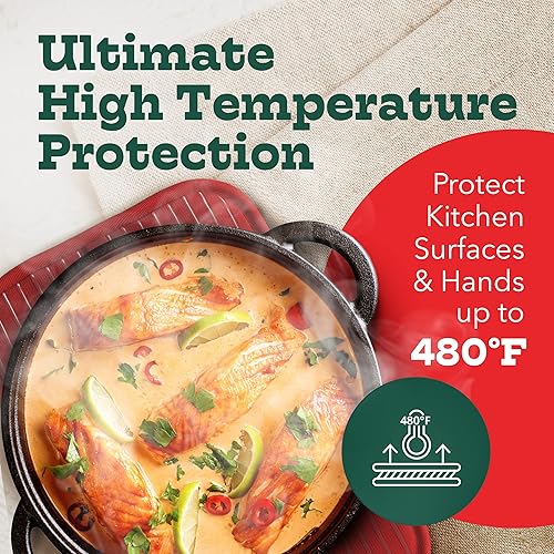 Vista 28 de Big Red House - Juego de 2 soportes de silicona para ollas - 10x3 - Protectores de cocina resistentes al calor para sartenes calientes y hornear