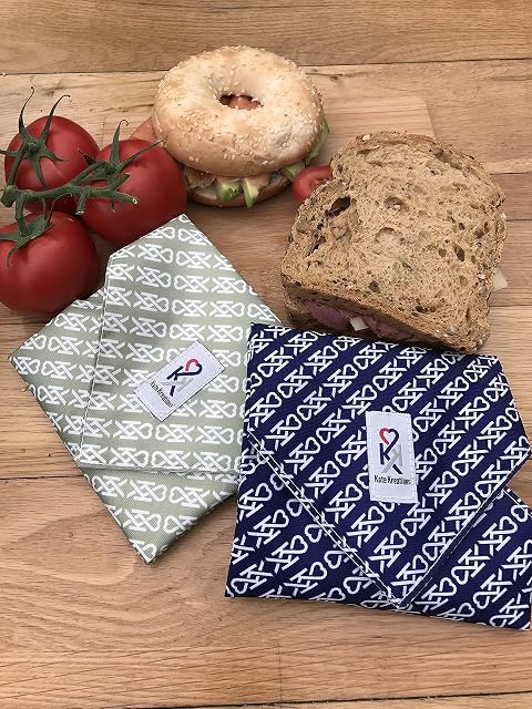 Reduce and Alternative to Plastic. Reusable Sandwich/Food Wrap, Wipe Clean and Washable, Eco Friendly, ONE NAVY WRAP