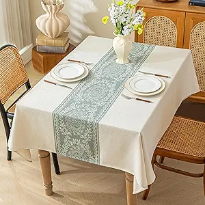 Linen Tablecloths for Square Tablecloth,Beige Tablecloth Advanced Waterproofing Technology for Dinningroom,Farmhouse