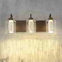 ゆゆ！！ zeyu 3-Light 15W LED Vanity Light with Crystal Bubble, 20.5