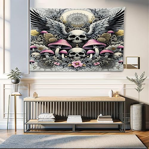 Miniatura 51 de Ambesonne Tapiz indie, estilo moderno de Memphis de los años ochenta, geométrico, abstracto, colorido, diseño de puntos, funky, para colgar en la