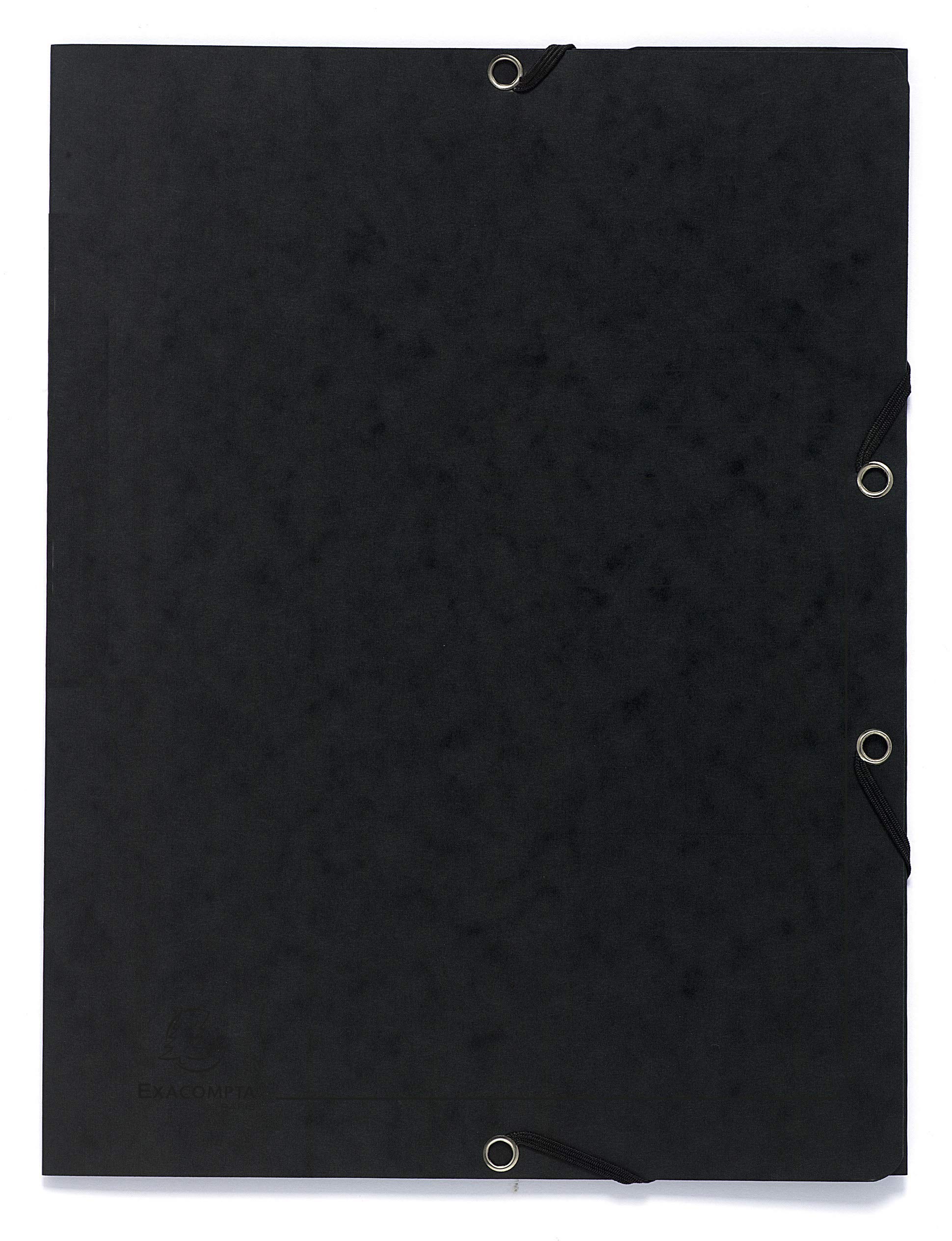 Exacompta 3 Flap Folder 55401E Black Mottled Pressboard Pack Of 25