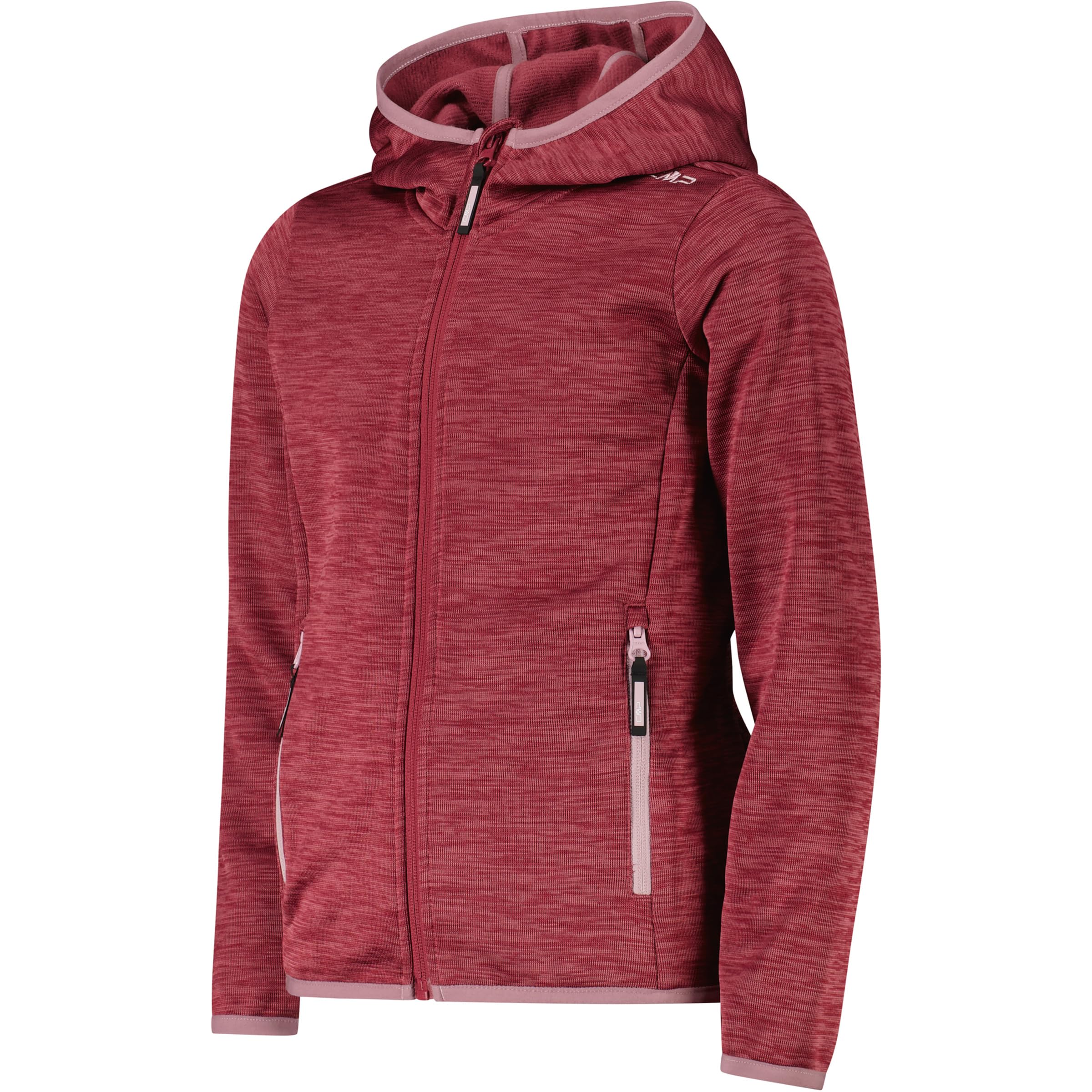CMP Kinder Outdoor Jacke aus Knit Tech mit Kapuze Gr. 140 | Vielseitig als Außenschicht oder Midlayer tragbar, Frontreißverschluss mit Kinnschutz gegen Scheuern