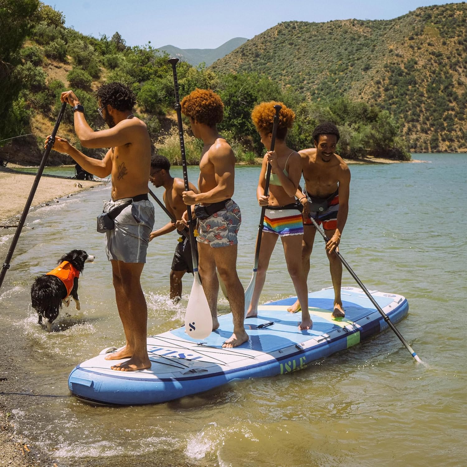 ISLE Megalodon Inflatable Stand Up Paddle Board & iSUP Bundle Accessory Pack - Up to 1,050 lbs Capacity — Durable, Lightweight, Stable — 12' L x 45" W x 8" OR 15' L x 56" W x 8"