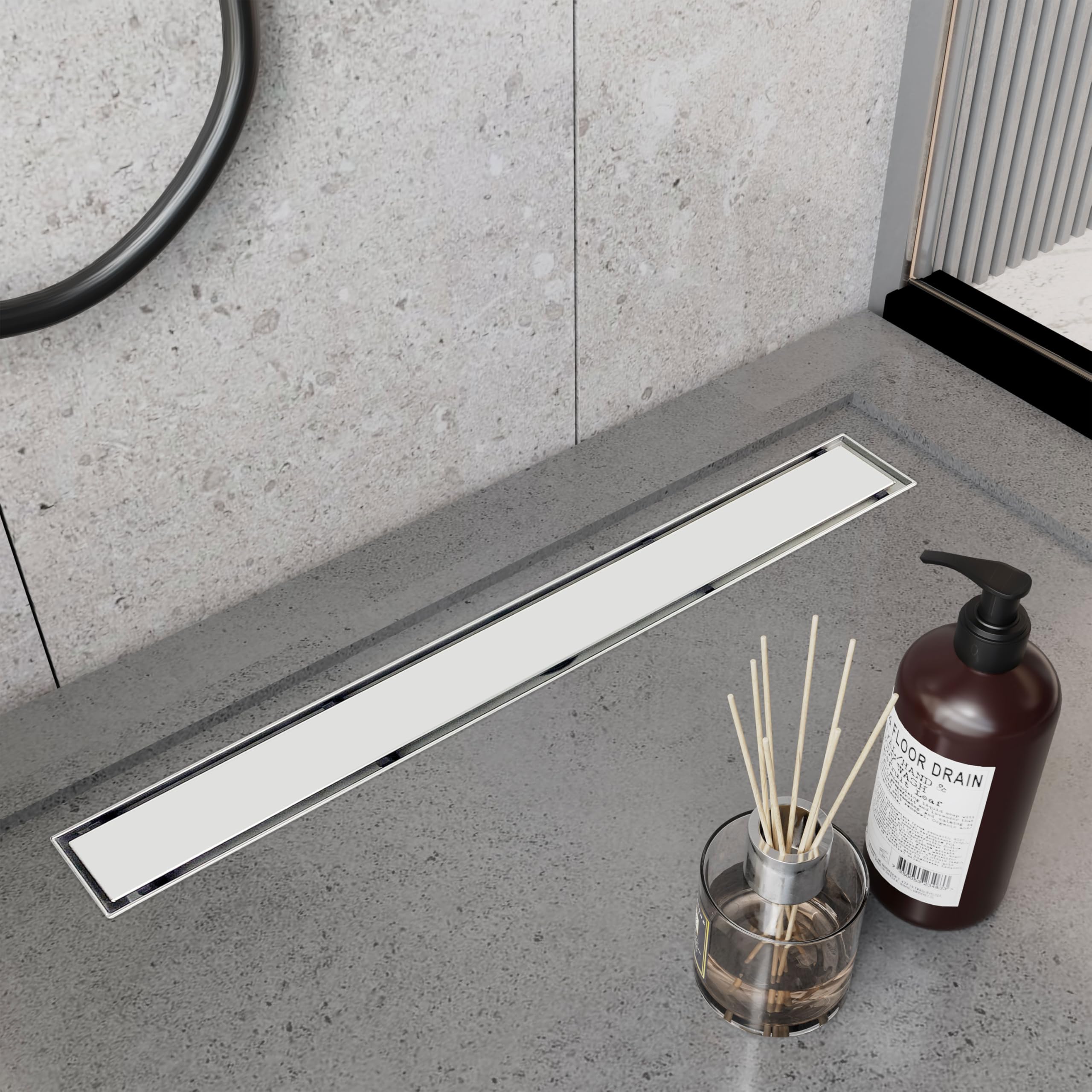 Desagüe de ducha lineal de acero inoxidable cepillado de 24 pulgadas, certificado CUPC, cubierta de rejilla extraíble 2 en 1, diseño duradero SUS304 para baños modernos