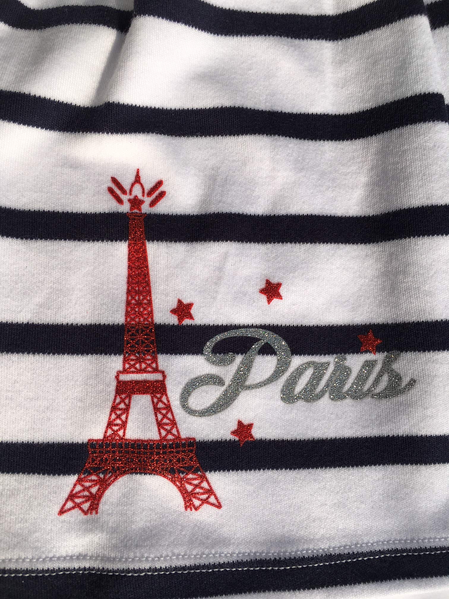 Robe marinière Bleu Marine et Blanc avec Broderie Motif