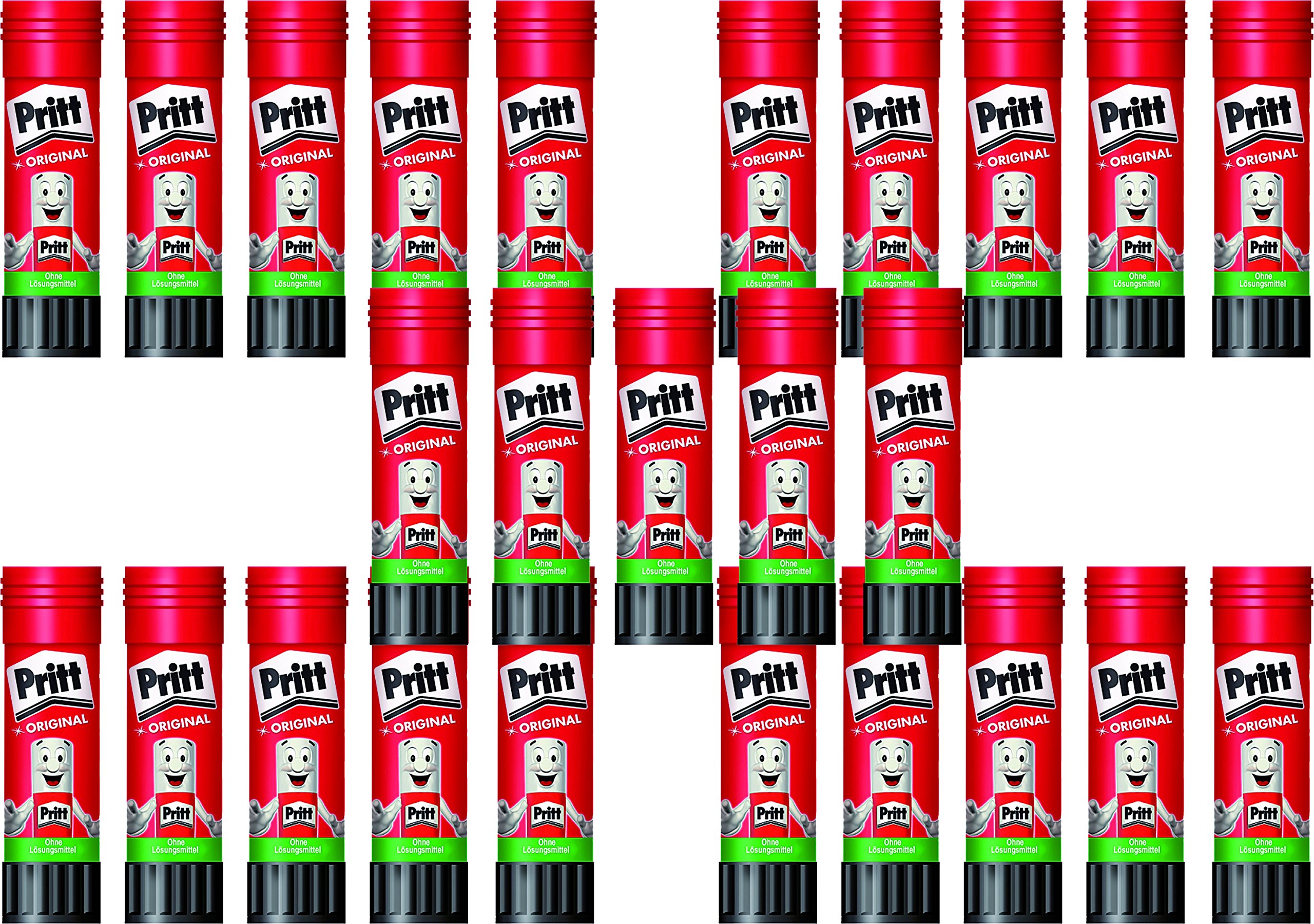 Pritt Klebestift, auswaschbar, ablösbar, ohne Lösungsmittel (25 Stück, 22g Transparent)