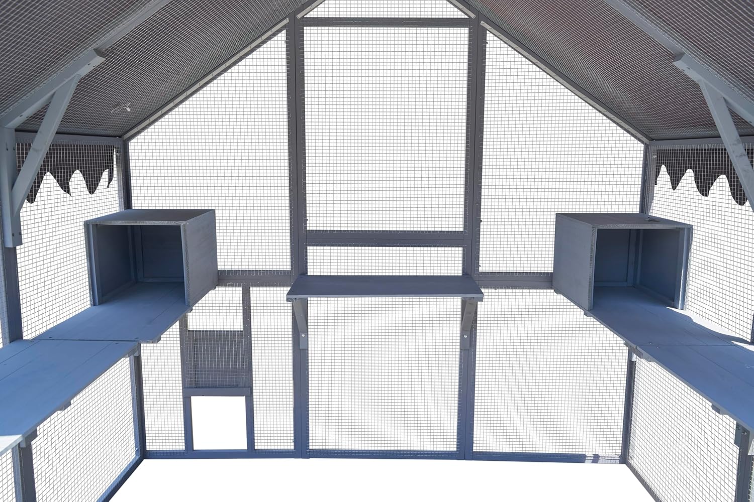 review 110 Inch Large Catio Outdoor Cat Enclosures Kitten Playpen w/ 2 Napping Houses, Walk-in Kitty Kennel Condo Shelter, Luxury Pet-House with Platforms,Upgrade Waterproof Roof
