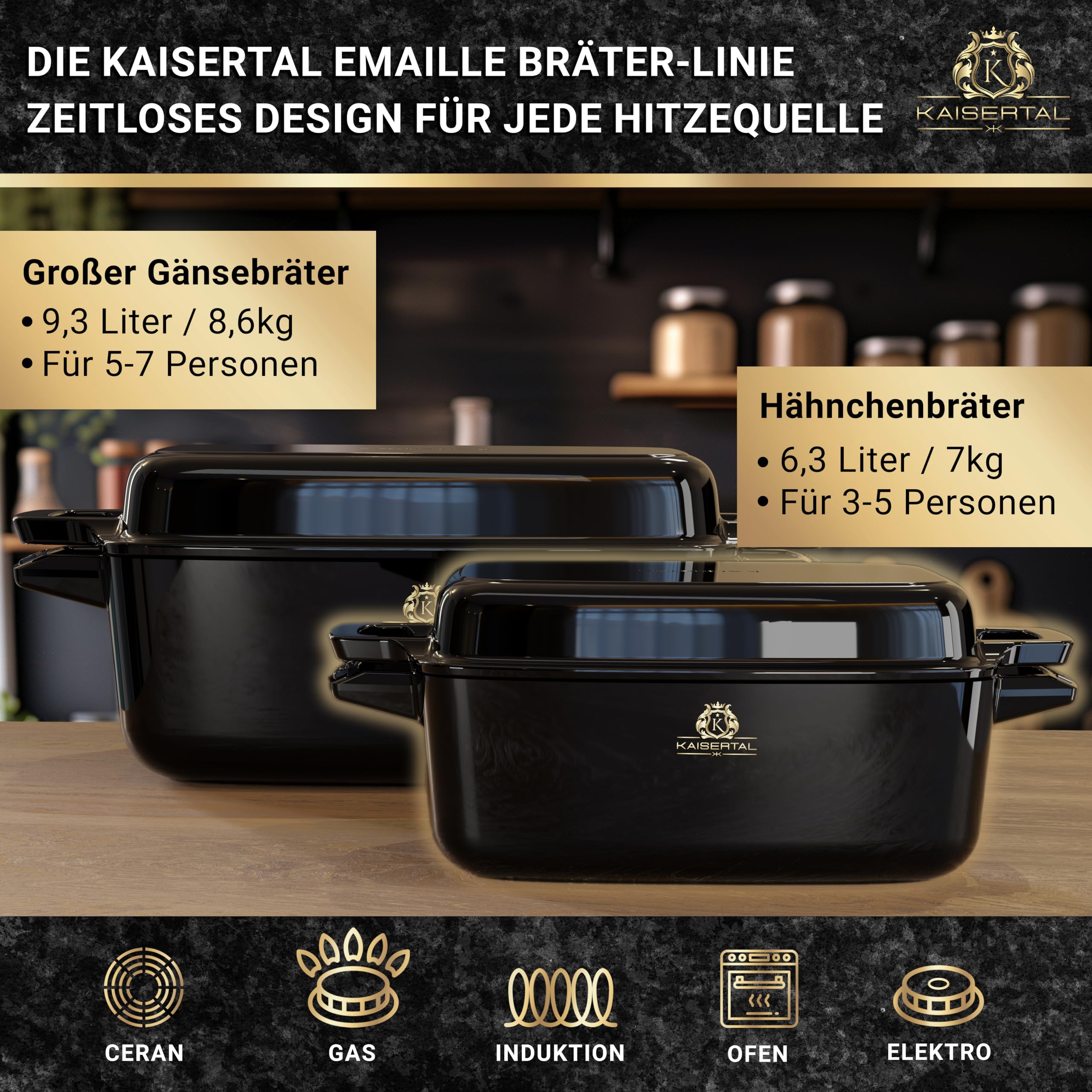 Mahlzeit Gietijzeren pan, geëmailleerd, diameter 29 cm, Blue Berry
