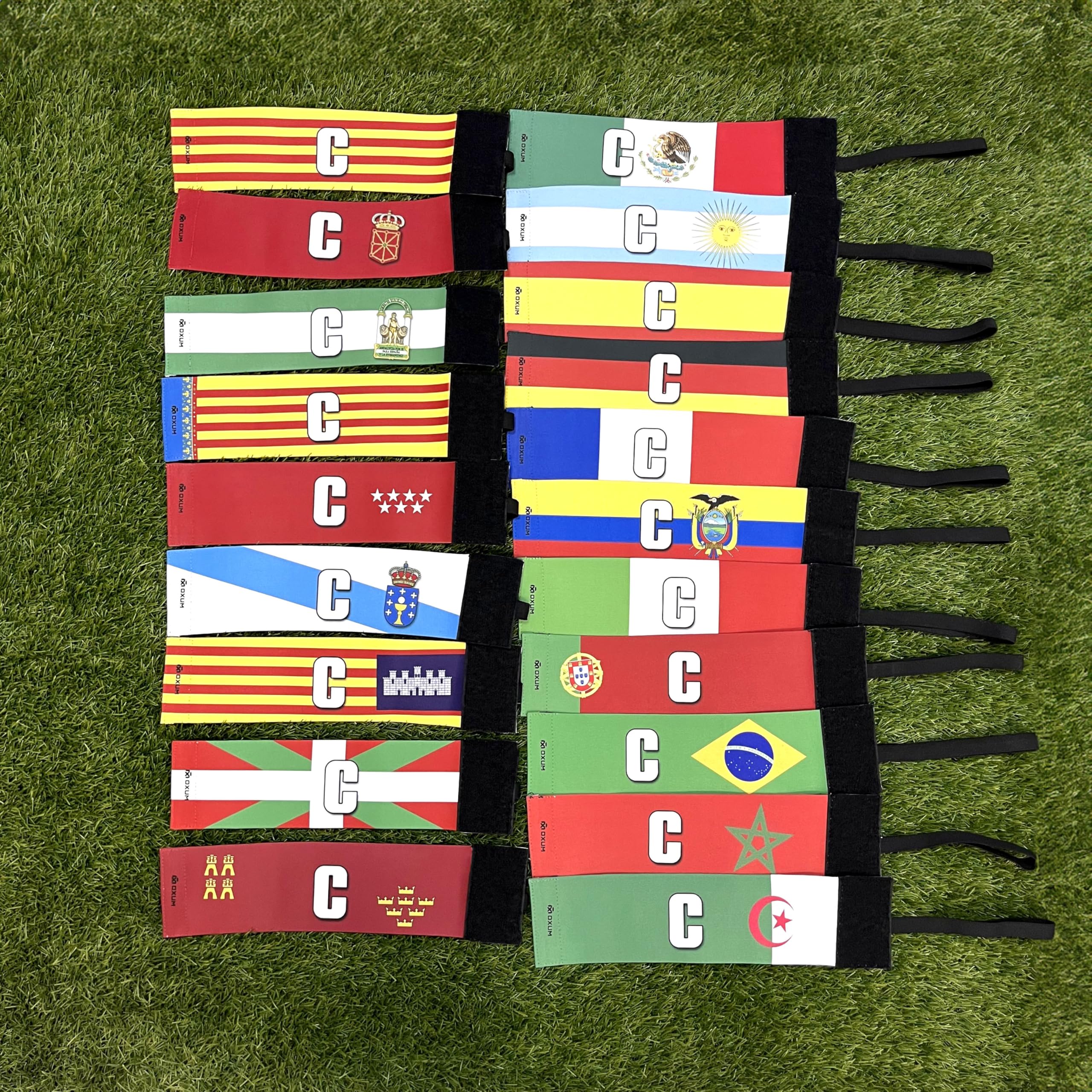 Brazalete de Capitán OXUM Sport - Brazalete de Fútbol Elástico y Ajustable para niños y Adultos