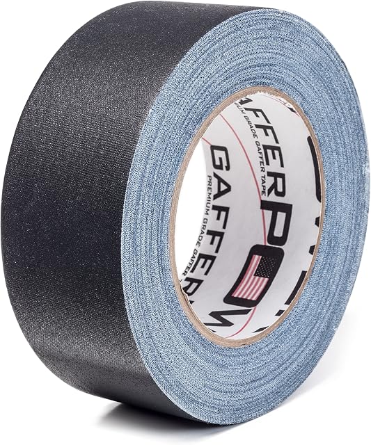 Real USA Professional Grade Gaffer Tape by Gaffer Power, Made in The USA, Heavy Duty Gaffers Tape, Non-Reflective, Multipurpose. 2 Inches x 30 Yards, Black