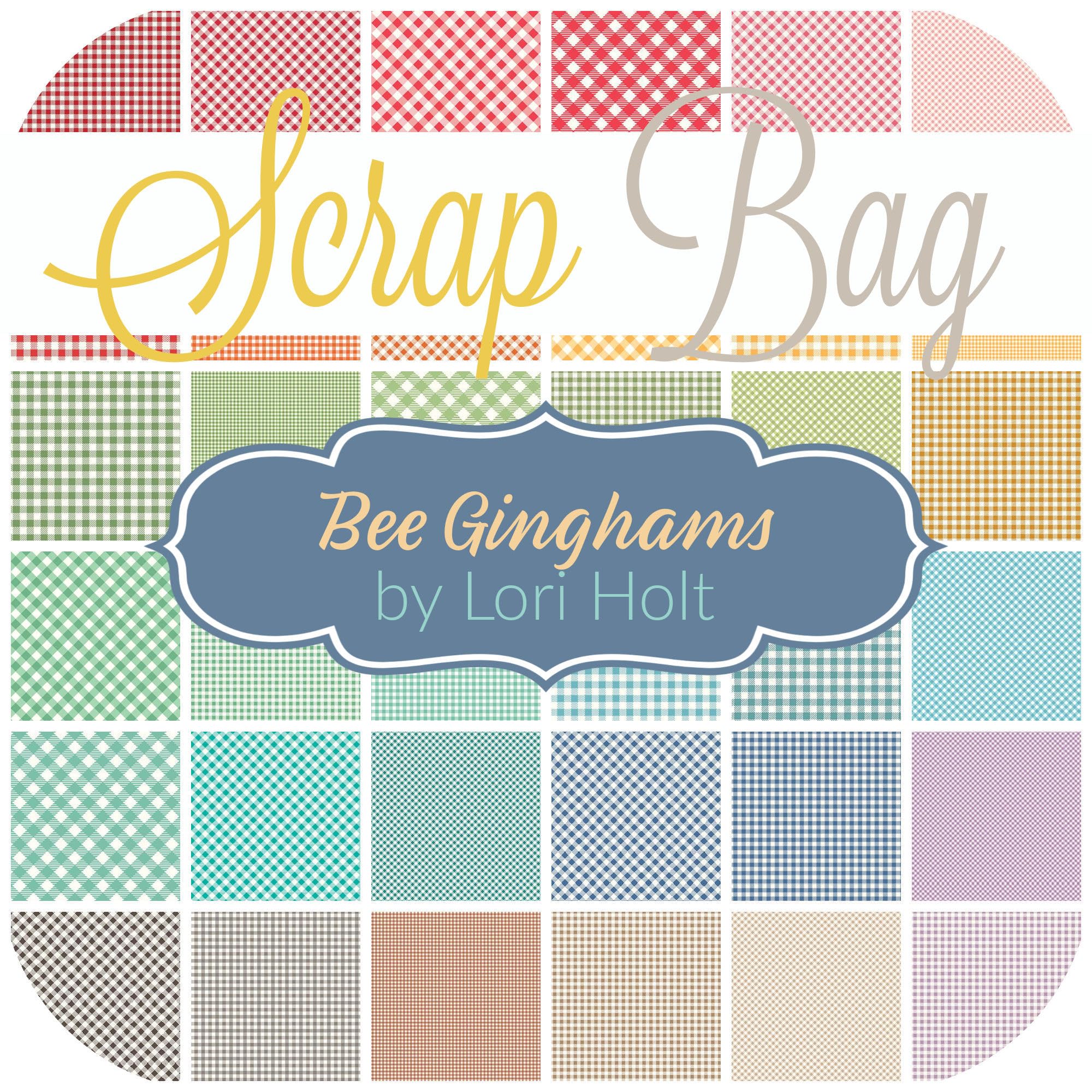 Bee Ginghams Scrap Bag (Approx 2 Yards) by Lori Holt for Riley Blake 2 Yards DIY Quilt Fabric