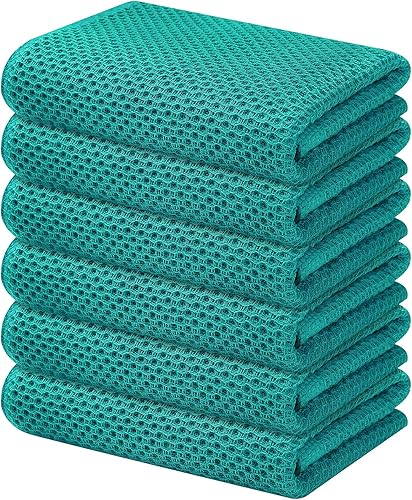 Miniatura 669 de Kitinjoy - Paños de cocina 100% algodón, paquete de 6 paños de cocina ultra suaves y absorbentes para secar platos, toallas de cocina de secado