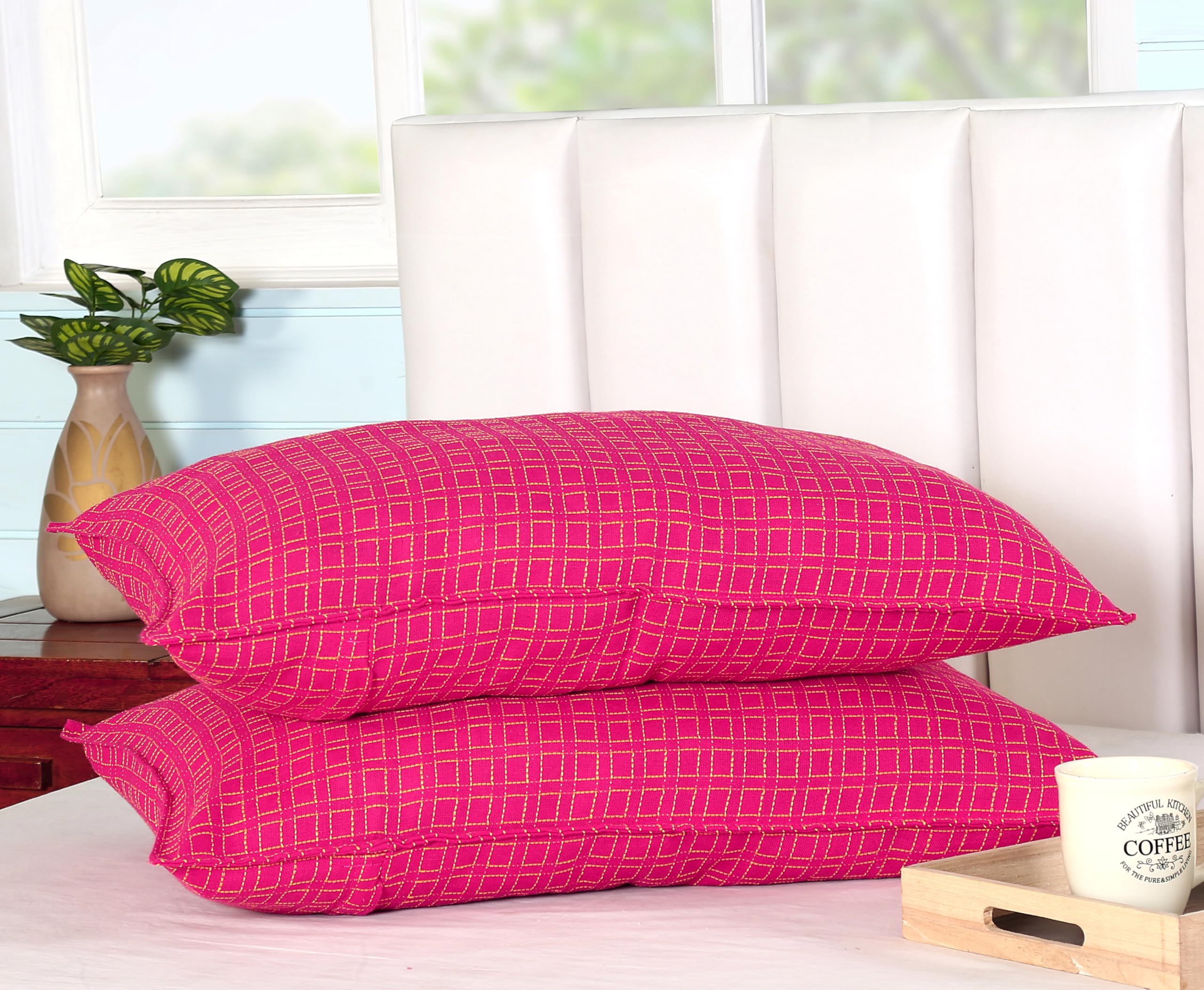 See full amazon price history chart for RANGBHAR Handloom Pillow Covers, Set of 2 Cotton Pillow Covers, Checkered/Box Pattern, 18 x 27 inch - Pink Box RANGBHAR Handloom Pillow Covers, Set of 2 Cotton Pillow Covers, Checkered/Box Pattern, 18 x 27 inch - Pink Box (B0D7MLFSGG) Amazon Price History, Amazon Price Tracker
