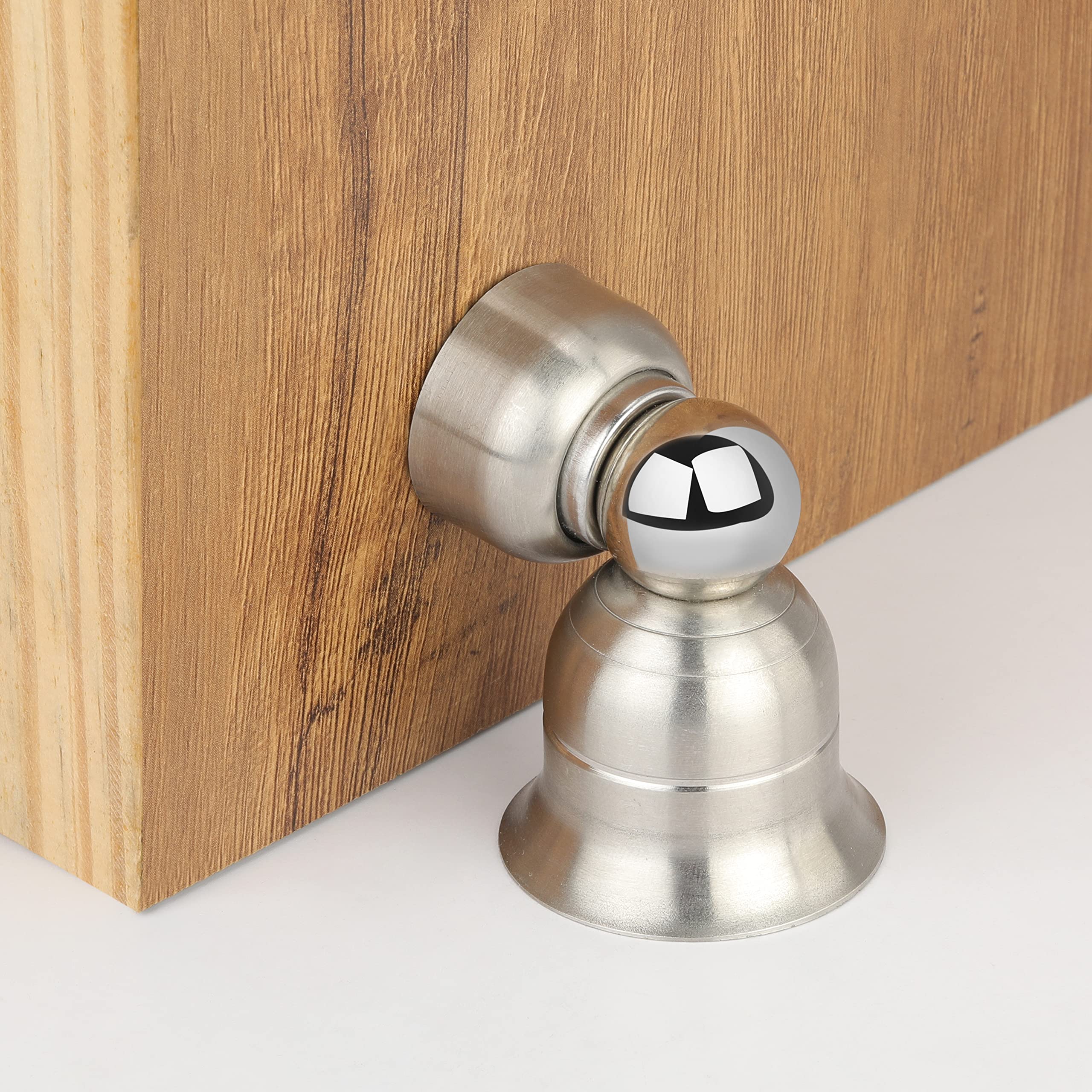 LAPO Magnetic Door Stopper 3 Inch | Heavy Duty Stainless Steel Soft-Close Catch | 360° Angle Hold | Matt Finish Door Holder for Home/Office | Pack of 1-image-44
