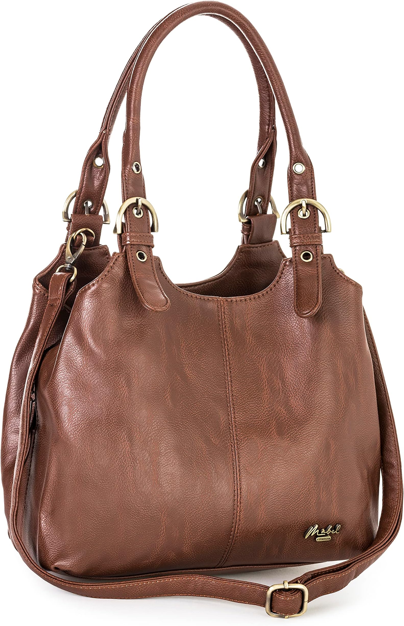 Shoulder Bag for Women – Faux Leather Lightweight Crossbody Handbag – Vegan Everyday Handbag with Zipped Compartments – Ideal for Work, Travel & Casual Outfits
