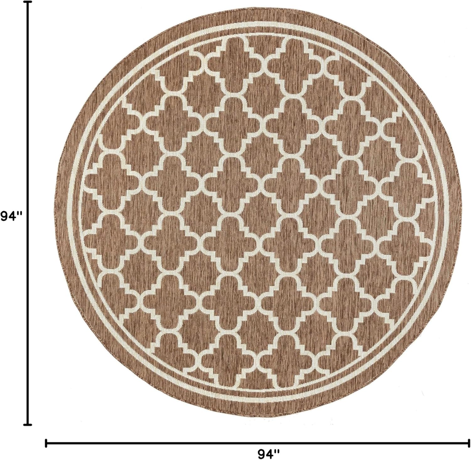 Gold Water Resistant 7'10'' (Approx. 8ft) Round Indoor Outdoor Rug | Outdoor Rugs for Patios, Deck, Porch, Entry, Entryway | Outside Area Rug | Outdoor Patio Rug