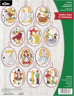 Bucilla Felt Applique 12 Piece Ornament Making Kit, Twelve Days of Christmas, Perfect for DIY Arts and Crafts Projects