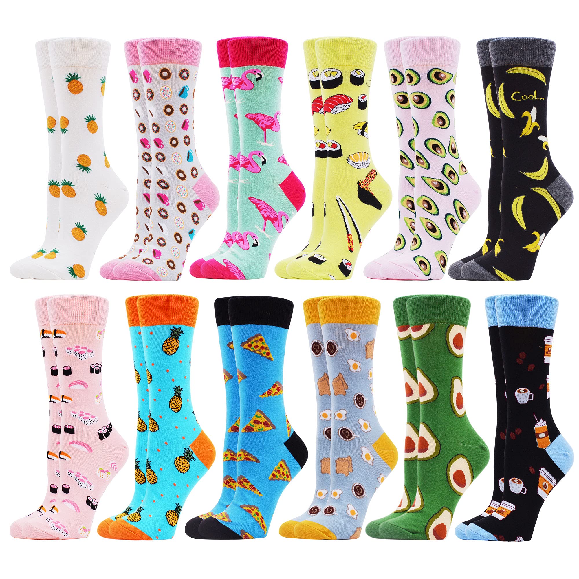 WeciBor Women's Funny Casual Combed Cotton Socks Packs (204-59)