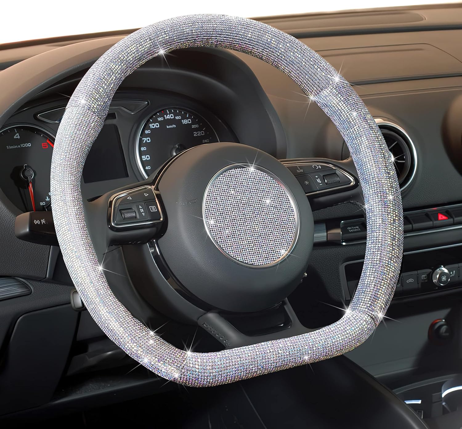 Locacrystal 81000Pcs Bling Rhinestone Sheet Roll Self-Adhesive Smooth Glitter Crystal Stickers For DIY Furniture Home Decor Iron-On Bling Wrap Sheet for Clothing Gift Car Decoration(Crystal