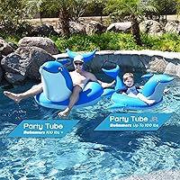 Vista 2 de GoFloats Dolphin Pool Float Party Tube - Balsas inflables para adultos y niños