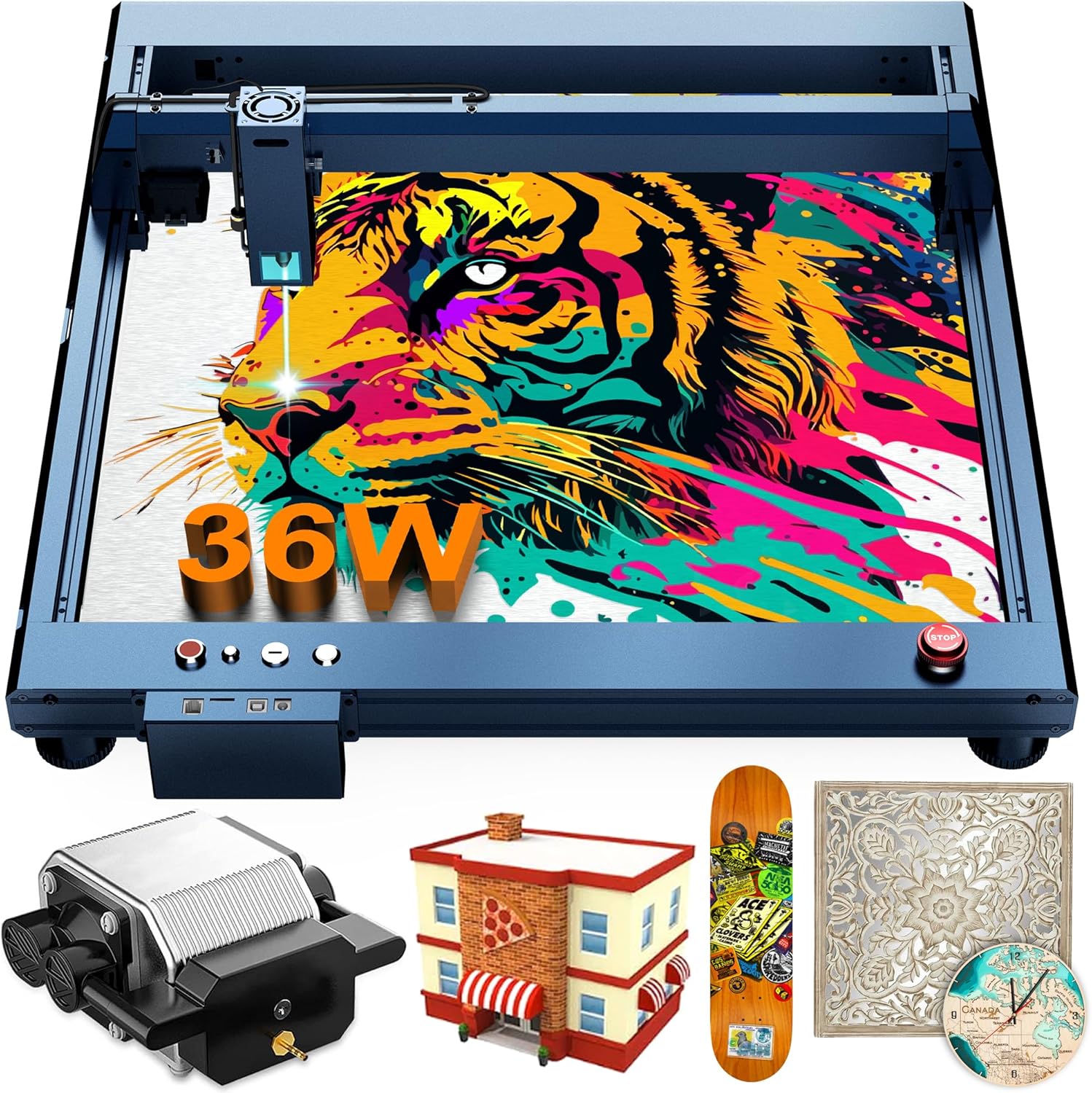 Laser Engraver 180W Laser Cutter 36W Output Laser Engraving Machine, Laser Engraver for Wood and Metal with Air Assist Laser Engraver and Cutter Machine Laser Cutter Wood for Acrylic, Leather