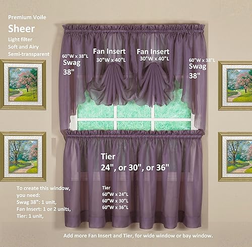 Vista 589 de Today's Curtain - Cortina Emelia de gasa original, panel de 84 pulgadas, negro, 60 pulgadas de ancho x 84 pulgadas de largo