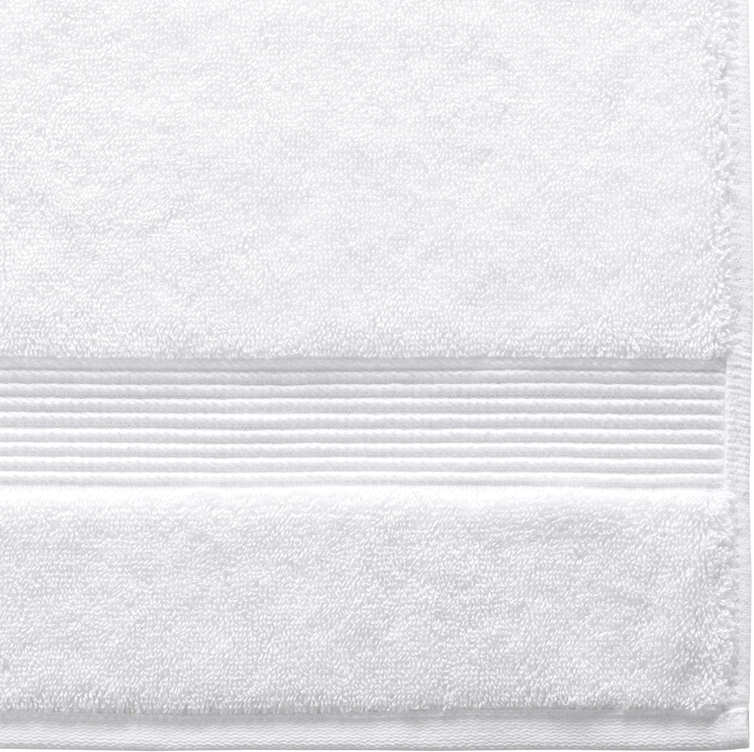 Amazon Brand – Rivet Classic Supima Cotton Bathroom Towel Set, Set of 3, Bright White