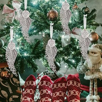 Memorial Christmas Ornament Angel Wings, Sympathy Gifts for Loss of Husband in Memory of Loved One in Heaven Keepsake Remembrance Christmas Tree Decoration