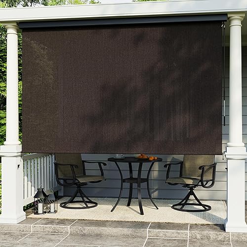 Miniatura 8 de VICLLAX - Persiana enrollable de alta calidad para exteriores, persianas sin cordón para patio con cenefa de aluminio y protección solar del 95%