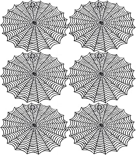6 Pcs Halloween Spider Web Placemats- 15" Heat Insulation Halloween Placemats Spider Web Table Mats- Hollow Out Spiderweb Coasters Placemat for Dining Table Halloween Decoration