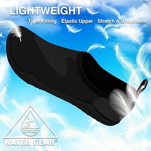 Vista 2 de Water Gear Mens Water Shoes - Swimming and Snorkeling - Non-Slip Technology for Foot Safety - Comfortable and Secure Fitting - Black