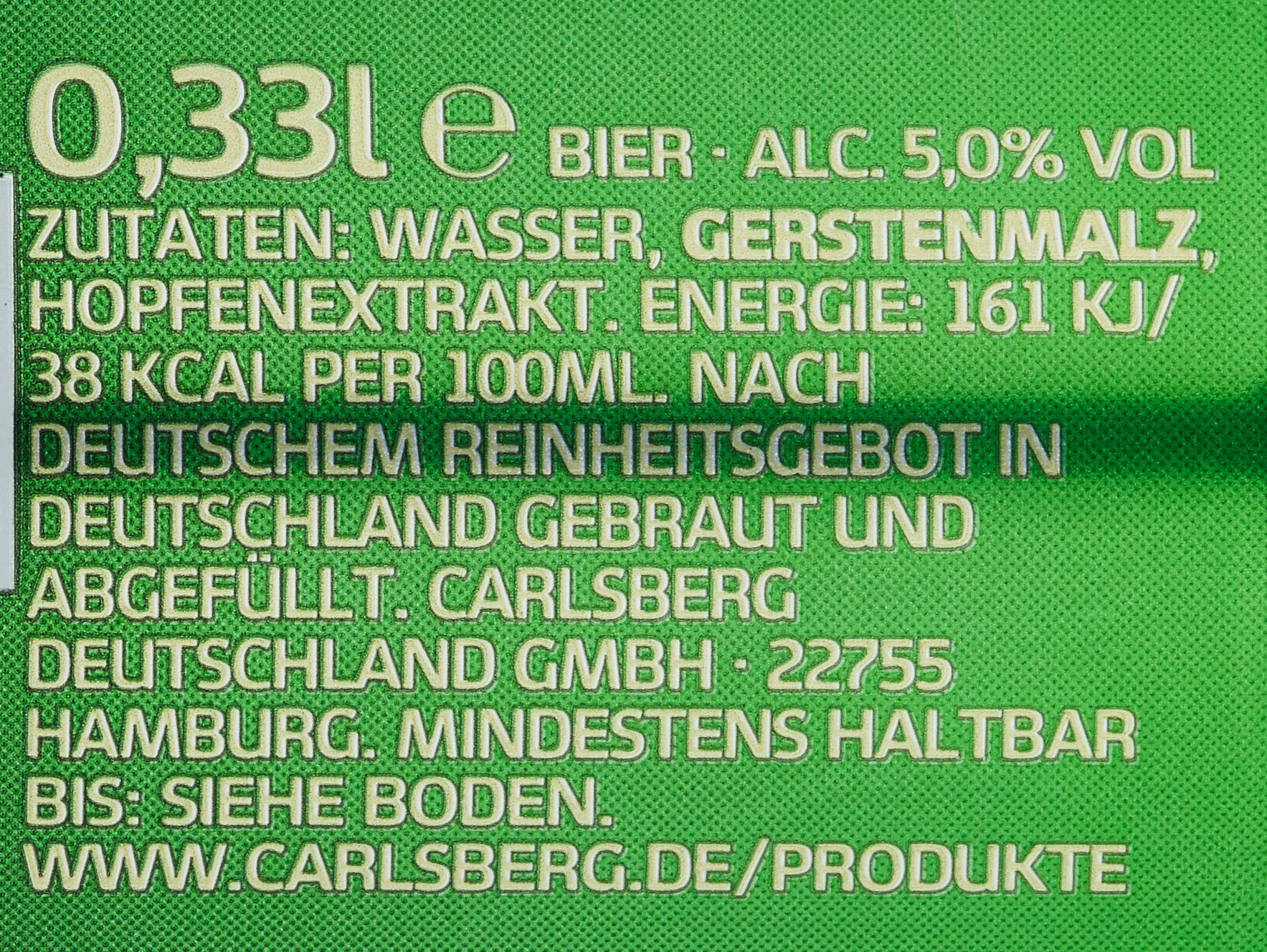 Carlsberg Premium Lager 5,0 % Vol. Dosenbier 0,33 l | 24 Lagerbiere mit feiner Hopfennote in 0,33 l Dose | Bier Palette Einweg (24 X 0,33 l)