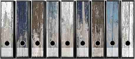 Etichette Autoadesive Per Raccoglitori Codiarts - 300x61mm, Motivo Legno Vintage